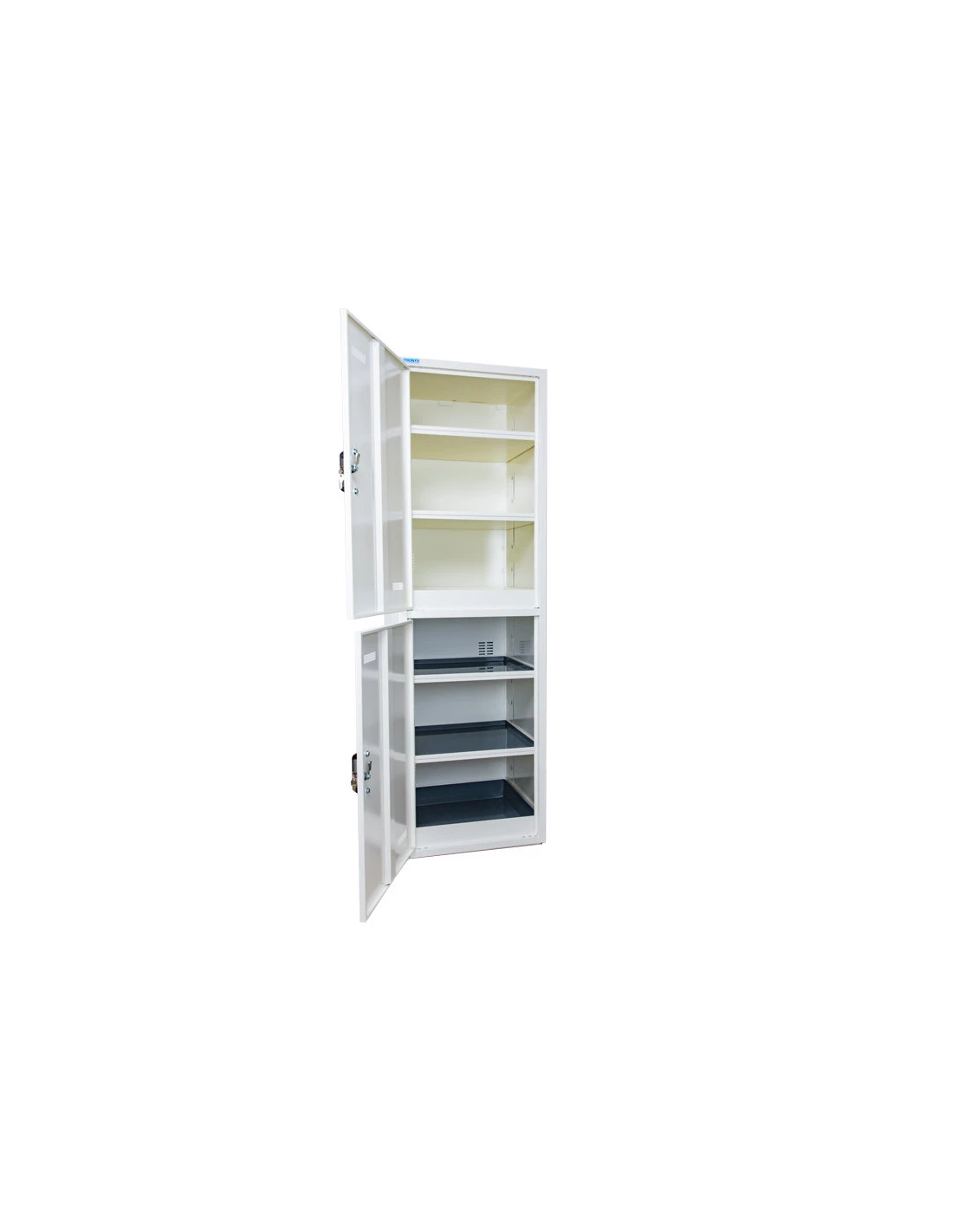 armoire-produits-chimique-Armoire De Sécurité Multirisques Haute 2 Portes - 2 Compartiments Dont 1 Avec Équipements PVC - A2PCA-6