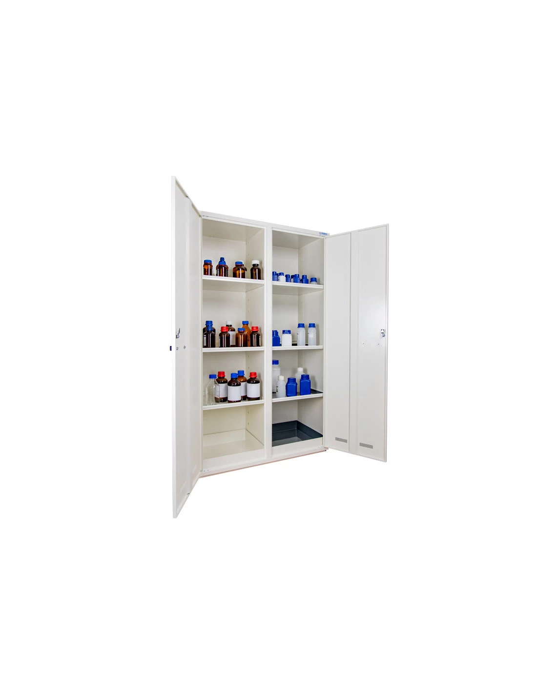 armoire-produits-chimique-Armoire De Sécurité Multirisques - Haute 2 Portes - 2 Compartiments - ASDM11-2