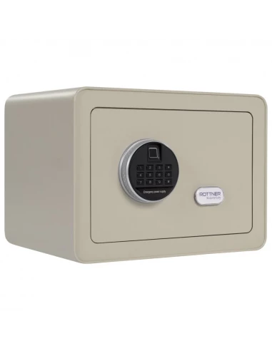 meuble-coffre-fort-Coffre Fort Pour Meuble Rottner Vintage Gris Serrure Biométrique-1