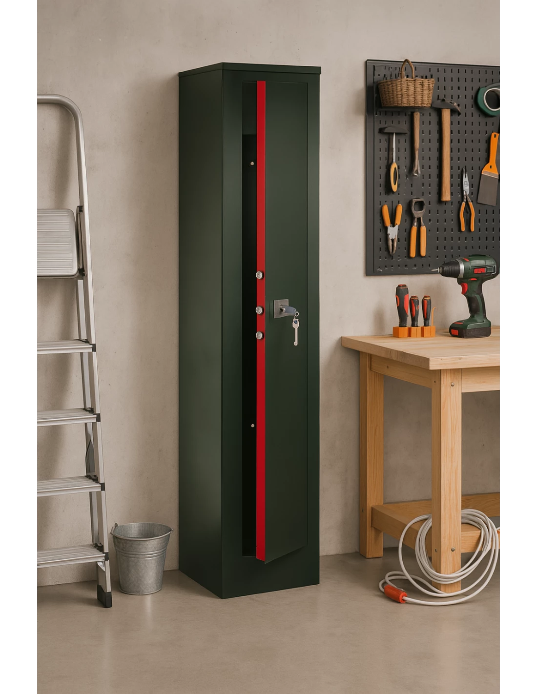 Armoire À Fusils Serrure À Clef Série S5000 Stark S5001t installé dans un garage armoire-1-9-fusils-Armoire À Fusils Serrure À Clef Série S5000 Stark S5001t-2