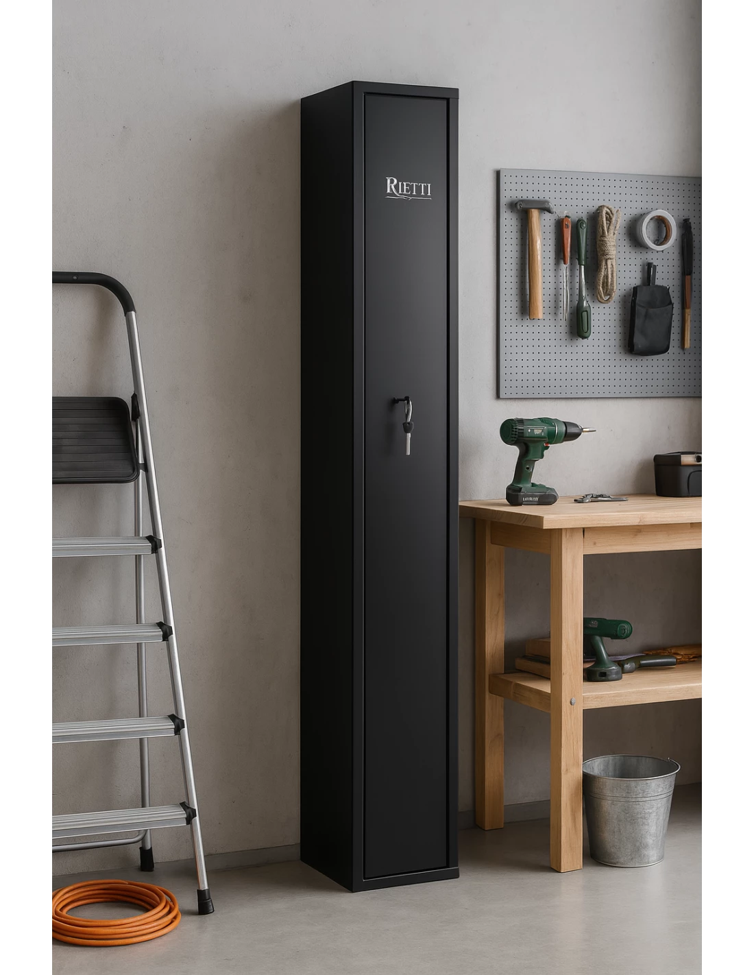Armoire À Fusils Rietti 5 Armes Serrure A Clé installé dans un garage armoire-1-9-fusils-Armoire À Fusils Rietti 5 Armes Serrure A Clé-2